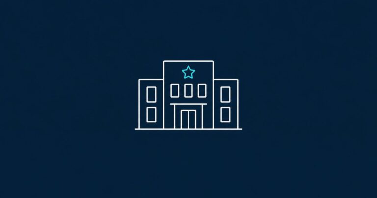 Line-Icon: Klinikgebäude mit Stern